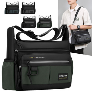 Kelylek Men's Messenger Bag Large Capacity Oxford Cloth Crossbody Bag With Water Bottle Pocket For Outdoor Travel Business Use - Product Image 3