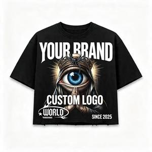 T-shirt surdimensionné 280 g/m² en coton épais, imprimé graphique, impression sérigraphique personnalisée, doux, respirant, pour homme, en gros - Product Image 3