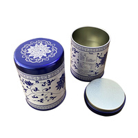 Boîte ronde en fer blanc scellée sur mesure avec fermoir et double couvercle intérieur pour le stockage de thé, bonbons, snacks et biscuits