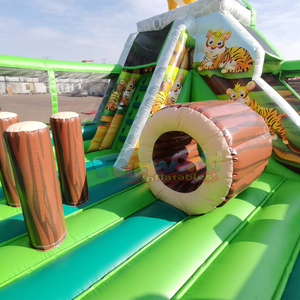 Parc de jeux gonflables Tiger Jump, château gonflable avec toboggan, structure de jeu gonflable jungle - Product Image 6