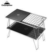 Plaque supérieure en alliage d'aluminium IGT Table pliante Camping Table de fer à repasser pliable Design creux Table de pique-nique amovible