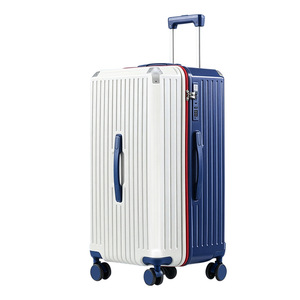 กระเป๋าเดินทางแบบมีล้อลากโครงอะลูมิเนียมขนาด 24 นิ้ว พร้อมล้อหมุนได้รอบทิศทาง ความจุ 50-70 ลิตร สีพื้น ทนทาน เหมาะสำหรับการเดินทางท่องเที่ยวช่วงฤดูใบไม้ผลิ ปี 2024 - Product Image 4