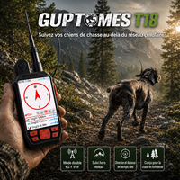 Traceur GPS pour chien de chasse en temps réel GUPTOMES Bolrok Elite 4G LTE VHF longue portée avec tablette pour véhicule, antenne de voiture, IP68
