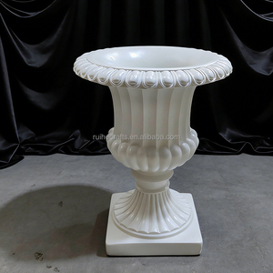 Macetas de Resina Europeas 2026, Estilo Columna Romana, Blancas y Doradas, Redondas y Grandes, para Decoración de Eventos y Bodas - Product Image 1