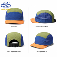 Casquette en maille à cinq panneaux légère, respirante, bicolore, pour la course, le cyclisme, la randonnée, les voyages, accessoire sportif unisexe, en stock