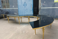 Ensemble de tables d'appoint rondes de luxe en acier inoxydable doré pour mariages et événements