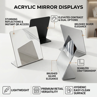 Support de signalisation en acrylique miroir simple face, personnalisé et plié à chaud, pour présentoir de table – Vente en gros
