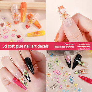 Pegatinas de <span class=keywords><strong>Uñas</strong></span> con Diseño Floral Personalizado, Gel Suave 5D <span class=keywords><strong>en</strong></span> <span class=keywords><strong>Relieve</strong></span>, Calcomanías Mágicas de Flora <span class=keywords><strong>para</strong></span> Arte de <span class=keywords><strong>Uñas</strong></span> DIY - Product Image 3