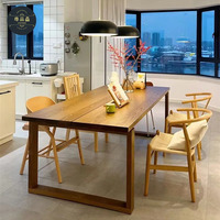 Ensemble table et chaises de salle à manger en bois de frêne massif, style nordique simple, écologique, durable, design scandinave moderne, meubles de salle à manger
