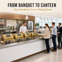 Chauffe-Plat Professionnel en Acier Inoxydable avec Fenêtre en Verre 9L pour Buffet, Traiteur, Hôtellerie et Restauration (Vente en Gros)