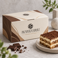 Boîte à tiramisu en papier alimentaire avec impression de logo personnalisé, boîte d'emballage pour pâtisserie, chocolat, gâteau au tiramisu