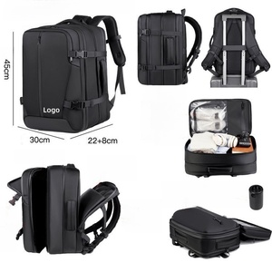 Không thấm nước PU + Oxford kinh doanh Ba lô công suất lớn mở rộng máy tính xách tay Ba lô đa chức năng du lịch Ba lô với USB - Product Image 6