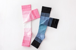 Chaussettes de compression mi-hautes à bout <span class=keywords><strong>ouvert</strong></span>, chaussettes de soutien des jambes très élastiques et respirantes, chaussettes multicolores pour soulager la pression - Product Image 4