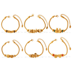 Pulsera de Oro Oujia con Dijes de Múltiples Elementos, Estrella de Mar y Copo de Nieve, Joyería de Moda para Mujer, Regalo - Product Image 5