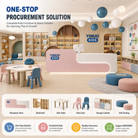 Comptoir de réception adapté aux enfants avec logo LED personnalisé, comptoir de caisse pour maternelle et centre d'études