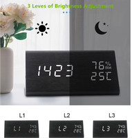 Intelligenter LED-Wecker mit Temperatur- und Feuchtigkeitsanzeige, Schlummerfunktion, Kalender für Büro und Wohnzimmer, USB- und Batteriebetrieb, Modernes Design