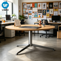Table de conférence en bois MFC de style européen moderne, taille personnalisable, design modulaire en acier inoxydable, mobilier de bureau LIWEI
