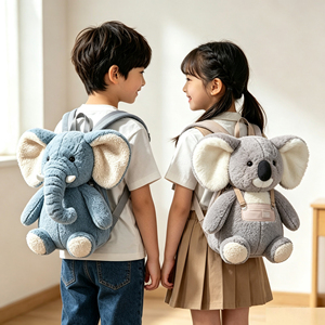 Zaino Peluche Animale <span class=keywords><strong>Elettrico</strong></span> Koala <span class=keywords><strong>Elefante</strong></span> con Orecchie Mobili e Musica, Borsa a Tracolla per Bambini, Simpatico Animale di Peluche - Product Image 6