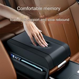 Universal Leather Mat Car Armrest <b>Storage</b> Box Memory Foam Extender Protector Elbow <b>Cushion</b> for Front Position - Product Image 3