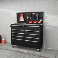 Boîte à outils roulante à 9 tiroirs avec roues, coffre à outils métallique robuste et verrouillable pour le marché américain des garages