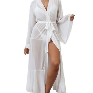 B213 Nueva Lencería Sexy de Encaje, Vestido Sensual con Tirantes, Túnica Transparente con Aberturas y Bordado 3D para Mujer - Product Image 2