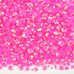 Strass en résine Oleeya Jelly 50000 pièces/sac, tailles mixtes SS6-SS30, argent, à dos plat, pour décoration d'ongles - Product Image 3
