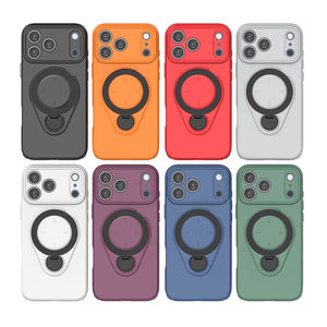 Coque de téléphone antichoc en TPU avec support magnétique et anneau de maintien pour iPhone 17 Air 16 Pro Max, avec support pliable - Product Image 2