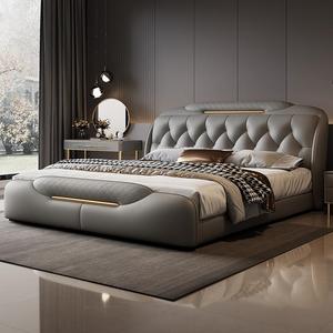 Sang Trọng Cao Kết thúc Thanh Lịch Phòng Ngủ Da Giường Ý Thiết Kế Mới Bằng Gỗ Vua Giường Đặt Mềm Bọc Chất Lượng Cao Khách Sạn Đặt Cược Đặt - Product Image 3
