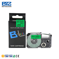 Cartouches de ruban Boyeezon compatibles XR-18GN 18mm x 8m noir sur vert ruban d'étiquettes compatible utilisé pour l'imprimante Ez-label