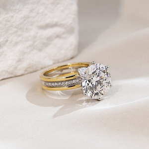 Anillo de Compromiso Messi Jewelry MSR-1769 de Oro de 18K con Diamante Cultivado en Laboratorio, Corte Redondo, para Mujer - Product Image 5