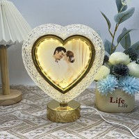 Cadre photo LED en forme de cœur en plastique transparent avec éclairage intégré, fait main, DIY, écologique, étanche