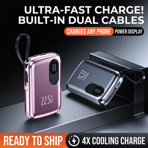 Batterie externe portable 22,5 W à charge rapide avec affichage numérique, câble Type C, entrée et sortie, en alliage d'aluminium, légère et idéale pour les voyages - Product Image 5