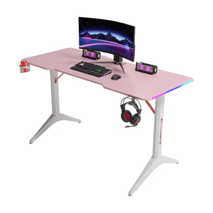 Bureaux de jeu personnalisés noirs avec LED RGB, table de course pour PC avec cadre en acier <span class=keywords><strong>et</strong></span> porte-gobelet pour la maison <span class=keywords><strong>et</strong></span> le <span class=keywords><strong>bureau</strong></span> - Product Image 5