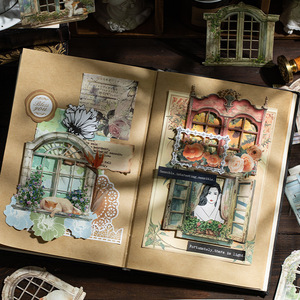 ชุดการ์ดภาพปะติดวินเทจ10ชิ้น/แพ็ควัสดุหลายร้อยแบบทำมือสำหรับตกแต่งฉากภาพปะติดกระดาษ - Product Image 4