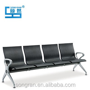 เก้าอี้พักคอยคุณภาพดี 4 ที่นั่ง ขาเหล็ก เบาะโฟม PU สำหรับห้องรับรองสนามบิน - Product Image 1