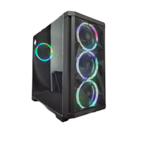 Boîtier PC tour moyenne panoramique en verre trempé double face, fabrication OEM directe, pour jeux MATX ITX, avec ventilateur, vente en gros