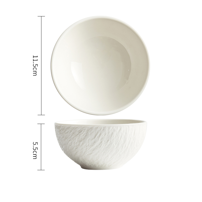 Blanc de bol de riz de 4.5 pouces