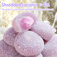 Taro Flavor Sheng Qiao FuTuan Salad Dressing Filling Glutinous Rice Balls Crushed Coconut Cover Mochi Puff Instant Snacks 400g