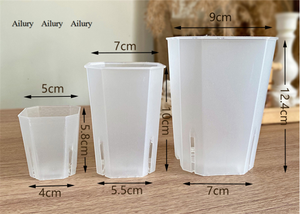 Vaso Ottagonale Quadrato con Apertura Laterale per Controllo Radici, Resistente all'Invecchiamento, Mini Vaso per Piante <span class=keywords><strong>Succulente</strong></span> - Product Image 2
