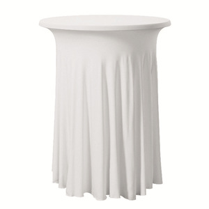 Jupe de table de Cocktail de couleur noire et blanche, couverture de table ronde élastique, hôtel de mariage, banquet en plein air, <span class=keywords><strong>nappe</strong></span> en spandex de 30 pouces - Product Image 1