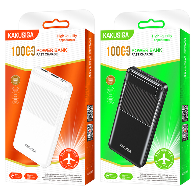 KAKUSIGA Wholesale USB Portable Battery Power Banks 10000mah Custom Logo Mobile Power Bank