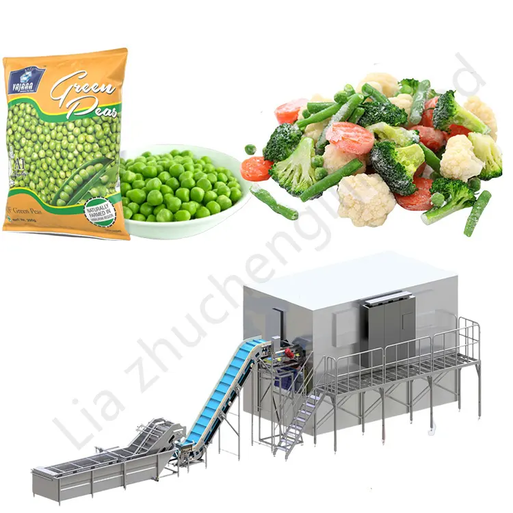 Industrial vegetables fruits IQF Fluidized bed freezing machine