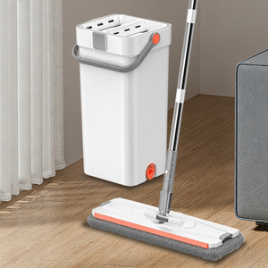 Serpillère plate magique 360° mains libres <span class=keywords><strong>pour</strong></span> nettoyage humide et sec, avec balai en microfibre et manche en acier, ensemble seau et serpillère <span class=keywords><strong>pour</strong></span> le nettoyage domestique - Product Image 5