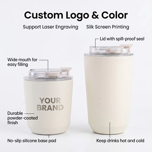 Vente en gros de tasses à café isothermes en acier inoxydable 304 écologiques, conserveront les boissons chaudes/froides, couvercle rabattable anti-fuite, cadeaux promotionnels - Product Image 3