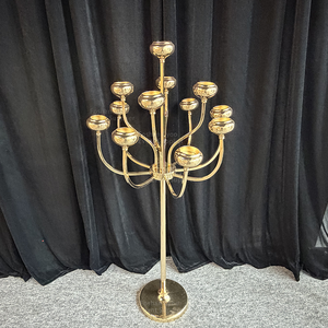 Porte-<span class=keywords><strong>bougie</strong></span> <span class=keywords><strong>en</strong></span> métal doré brillant à 13 bras, candelabre pour centre de table, accessoires pour événements et mariages, frais de port réduits - Product Image 1