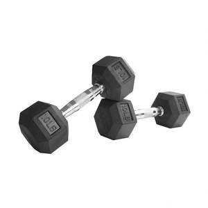 Conjunto de Halteres Hexagonais com Revestimento de Borracha, Pesos de Ferro Fundido Sólido para Treinamento de Força em Casa - Product Image 3