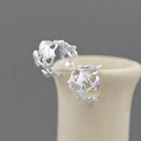 Rosaeflora "Late Autumn" Anting Daun Ginkgo Tanpa Tindik Perak Sterling 925 Asli Perhiasan Berkualitas Aksesori Netral