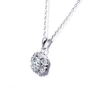 Tianyu Trendy GRA Certified Moissanite Flower Necklace Featuring a Main <b>Stone</b> 925 Sterling Silver 18k Platinum Plating for Women - Product Image 2