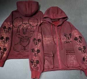 6898/ट्रेंडी ब्रांड महिलाओं के वसंत की स्वीटशर्ट हुडी हिप हॉप शैली भारी शिल्प कौशल शरद डाई मुद्रित कार्टून - Product Image 2