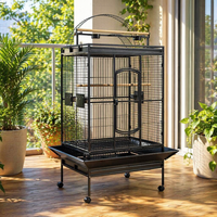Cage à oiseaux en acier de style contemporain, faite à la main, pour perroquets gris ara, grande cage pour animaux de compagnie, multicolore, pour usage intérieur, en promotion